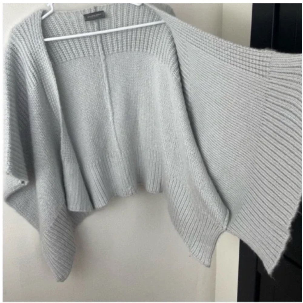 WOODEN SHIPS Wool Blend Open Cardigan Knit Gray Small / Medium Sweater - Picture 4 of 5